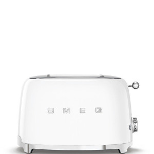 SMEG Toaster 50´s Style, Weiß, Metall, 31x19.8x19.5 cm, einseitiges Toasten, Krümelschublade, Auftaufunktion, Aufwärmfunktion, Schnellstoppfunktion,