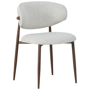 Novel Stuhl, Beige, Walnuss, Metall, Textil, Rundrohr, 53x79x58 cm, Esszimmer, Stühle, Esszimmerstühle, Vierfußstühle