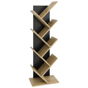 Mid.you Regal, Schwarz, Eiche Artisan, Holzwerkstoff, 42x125x26 cm, Made in Germany, Wohnzimmer, Regale, Bücherregale