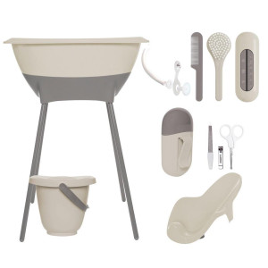 Luma Babybadeset Almond, Taupe, Kunststoff, 8-teilig, 40x46x79 cm, Pflegen, Baden, Babybadewannen