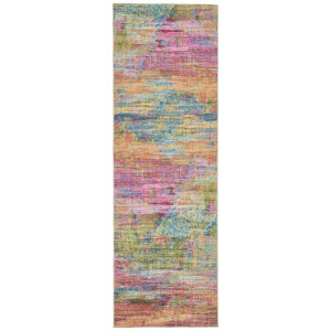 Novel Läufer Rainbow, Mehrfarbig, Regenbogen, rechteckig, 80x250 cm, für Fußbodenheizung geeignet, feuchtraumgeeignet, waschbar, pflegeleicht,