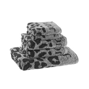 JOOP! Frottierset Leo, Graphit, Textil, 5-teilig, Animalprint, 100x50 cm, Oeko-Tex® Standard 100, saugfähig, Aufhängeschlaufe, strapazierfähig,
