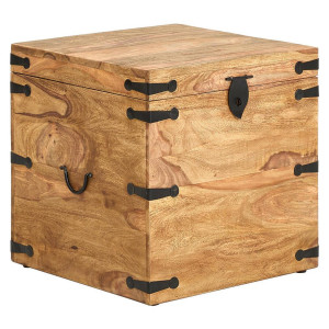 Livetastic Truhe, Sheesham, Holz, Sheesham, Hartholz, Holz, 1 Fächer, 48x48x48 cm, Ordnen & Aufbewahren, Truhen