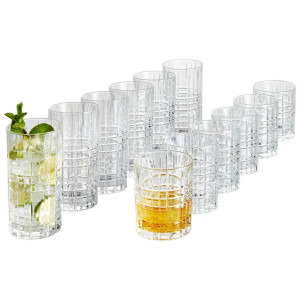 Nachtmann Gläserset Highland Square, Klar, Glas, 12-teilig, 28.2x23.9x34.4 cm, Made in Germany, Essen & Trinken, Gläser, Gläser-Sets