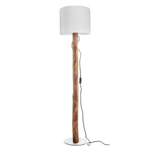 Globo Stehleuchte Norin, Braun, Natur, Textil, Eukalyptusholz, 139 cm, CE, Schnurschalter, Lampen & Leuchten, Innenbeleuchtung, Leuchten nach Räumen,