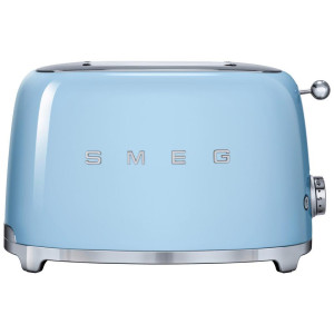 SMEG Toaster 50´s Style, Hellblau, Metall, 31x19.8x19.5 cm, Krümelschublade, Auftaufunktion, Aufwärmfunktion, automatischer Auswurf nach Röstende,