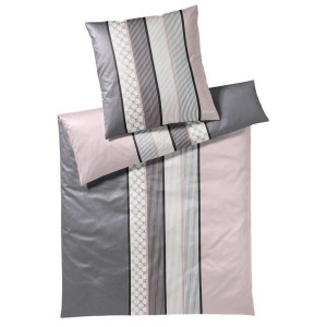 JOOP! Bettwäsche Cornflower Stripes, Rosa, Anthrazit, Textil, Streifen, 135x200 cm, Textiles Vertrauen - Oeko-Tex®, pflegeleicht, schadstoffgeprüft,