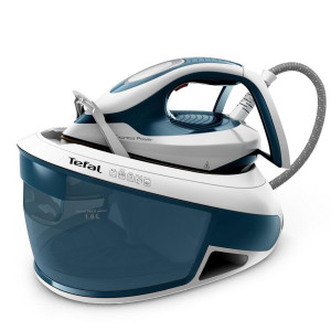 Tefal Dampfbügelstation Express Power Sv8111, Blau, Weiß, 1800 ml, 40.0x28.5x31.0 cm, Wassertank abnehmbar, Schlauchaufbewahrungsfach,