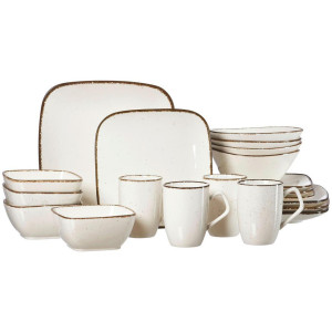 Ritzenhoff Breker Kombiservice Casa, Creme, Keramik, 20-teilig, Uni, 375 ml,625 ml, Lfgb, handbemalt, Essen & Trinken, Geschirr, Geschirr-Sets,