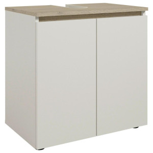 Waschbeckenunterschrank, Eiche, Kaschmir, Kunststoff, 1 Fächer, 60x60x38 cm, stehend, Badezimmer, Badezimmerschränke, Waschbeckenunterschränke