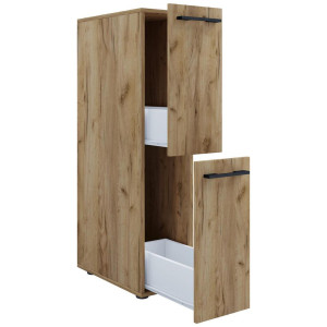 Mid.you Midischrank, Honigeiche, Kunststoff, 2 Schublade(n) Schubladen, 25x110x50 cm, stehend, Badezimmer, Badezimmerschränke, Midischränke