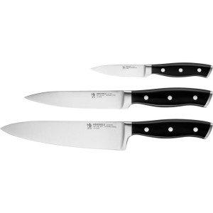 Henckels by Zwilling Messerset Accent, Schwarz, 3-teilig, rostfrei, ergonomischer Griff, Kochen, Küchenmesser, Messersets