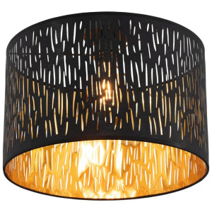 Novel Deckenleuchte, Schwarz, Metall, Kunststoff, Textil, Struktur,Struktur, rund,rund, 30 cm, RoHS, ISO 9001, Bsci, CE, Lampen & Leuchten,