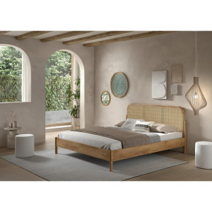 Vipack Bett, Eiche, Holz, Eiche, furniert, massiv, 180x200 cm, für Lattenrost geeignet, Kinder- & Jugendzimmer, Jugendmöbel, Jugendbetten
