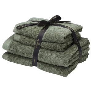 Aquanova Frottierset Rio, Dunkelgrün, Textil, 4-teilig, saugfähig, angenehm weich, Badtextilien, Handtuch-Sets