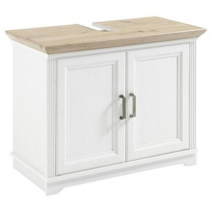 Livetastic Waschbeckenunterschrank, Weiß, Eiche, Pinien, Kunststoff, 1 Fächer, 83x66x43 cm, Made in EU, stehend, Badezimmer, Badezimmerschränke,