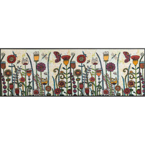 wash+dry Küchenläufer Sonnentag, Mehrfarbig, Textil, Blume, rechteckig, 60x180 cm, Oeko-Tex® Standard 100, für Fußbodenheizung geeignet, rutschfest,