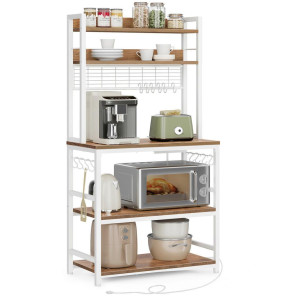 Mid.you Regal, Braun, Weiß, Metall, Holzwerkstoff, 4 Fächer, 80x170x40 cm, stehend, Wohnzimmer, Regale, Bücherregale
