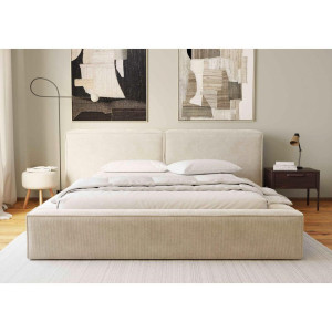 Boxxx Polsterbett, Beige, Textil, Birke, 180x200 cm, Bettkasten, gepolstertes Kopfteil, in verschiedenen Größen erhältlich, Schlafzimmer, Betten,