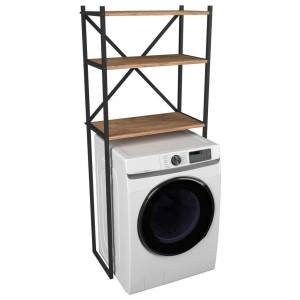 Mid.you Waschmaschinenschrank, Honigeiche, Metall, Holzwerkstoff, 66x160x34 cm, Waschküche, Waschmaschinenschrank