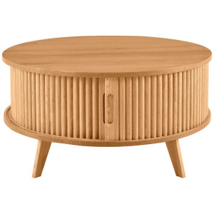 Waldwelt Couchtisch, Eiche, Holz, Holzwerkstoff, Eiche, furniert, massiv, rund, eckig, 80x41x80 cm, Stauraum, einfacher Aufbau, Wohnzimmer,