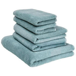 Marc O' Polo Hellblau, Textil, 5-teilig, Uni, Badtextilien, Handtuch-Sets