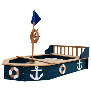 Sandkasten, Anthrazit, Braun, Holz, Hemlocktanne, massiv, 153x100x90 cm, CE, FSC 100%, Sitzfläche, Outdoor Spielzeug, Sandkästen