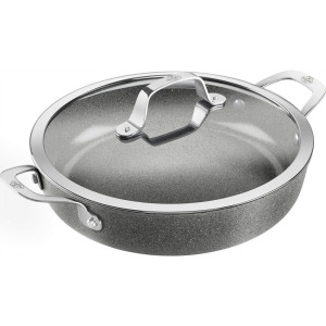 Ballarini Servierpfanne Salina Ceramic, no-color, Metall, rund, backofengeeignet,Deckel hitzebeständig, schadstofffrei gemäß EU-Standards, Kochen,