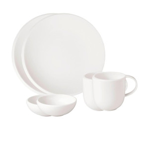 Villeroy & Boch Frühstücksservice NewMoon, Weiß, Keramik, 6-teilig, Essen & Trinken, Geschirr, Geschirr-Sets, Kaffeeservice