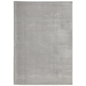 Novel Webteppich, Hellgrau, Kunststoff, Uni, rechteckig, 160x230 cm, Oeko-Tex® Standard 100, Global Recycled Standard (Grs), für Fußbodenheizung