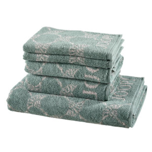 JOOP! Frottierset, Grün, Textil, 5-teilig, Abstraktes, Oeko-Tex® Standard 100, saugfähig, Aufhängeschlaufe, strapazierfähig, angenehm weich,