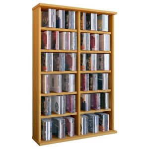 Mid.you Cd-Regal, Buche, Holzwerkstoff, 10 Fächer, 60x91.5x18 cm, Wohnzimmer, Regale, CD & DVD-Regale