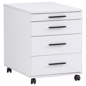 Carryhome Rollcontainer, Weiß, Holzwerkstoff, 4 Schublade(n) Schubladen, 43x56x60 cm, Arbeitszimmer, Container, Rollcontainer