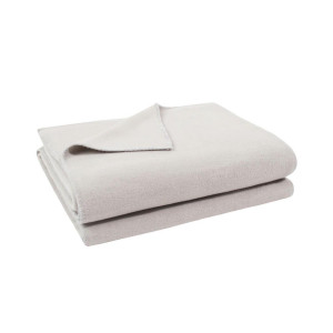 Zoeppritz Fleecedecke Smoothy, Greige, Textil, Uni, 140x190 cm, Kettelrand, Wohntextilien, Decken, Fleecedecken