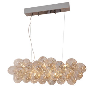 By Rydéns Hängeleuchte Gross, Chrom, Bernstein, Metall, Glas, 36x143x80 cm, Lampen & Leuchten, Innenbeleuchtung, Leuchten nach Räumen, Esstischlampen