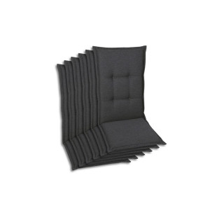 Sesselauflagenset, Anthrazit, Textil, 6-teilig, Uni, Füllung: Schaumstoff, Vlies, 50x7x120 cm, Oeko-Tex® Standard 100, pflegeleicht, hochwertige