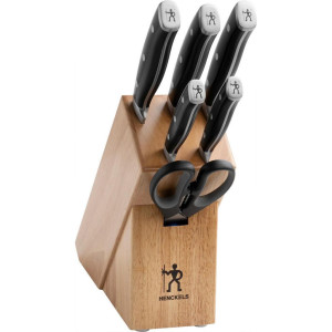 Henckels by Zwilling Messerblock Accent, Schwarz, Natur, Metall, 7-teilig, Kochen, Küchenmesser, Messersets
