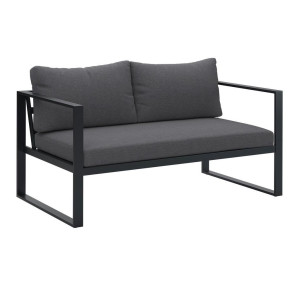 Ambia Garden Loungesofa, Anthrazit, Metall, Textil, 2-Sitzer, 134x63x76 cm, Loungemöbel, Outdoorsofas