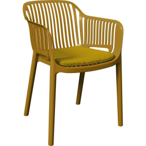 Ambia Garden Stapelsessel, Gelb, Kunststoff, Textil, Füllung: Polyester, konisch, 55x80x60 cm, stapelbar, Gartenmöbel, Gartenstühle, Gartenstühle