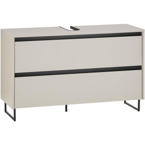 Xora Waschbeckenunterschrank Texas, Schwarz, Kaschmir, Metall, 2 Schublade(n) Schubladen, 100x60x36 cm, Made in EU, freistehend, Badezimmer,