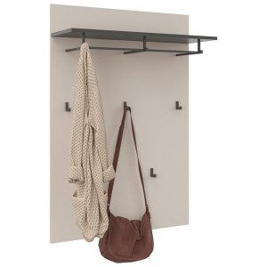 Xora Garderobenpaneel, Anthrazit, Kaschmir, Holzwerkstoff, 80x115x27 cm, Hutablage, Kleiderstange, Garderobe, Garderobenpaneele, Garderobenpaneele