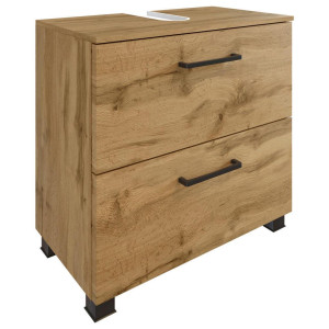 Waschbeckenunterschrank Held Möbel Manchester, Eiche, Metall, 1 Schublade(n) Schubladen, 60x59x35 cm, Made in Germany, stehend, hängend, Badezimmer,