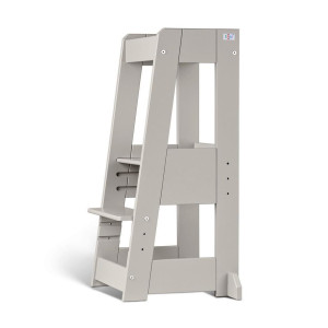 tiSsi Lernturm Felix, Hellgrau, Holz, Buche, massiv, 40x91x45 cm, Made in Europe, Babymöbel, Hochstühle & Zubehör, Lerntürme