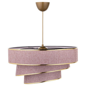 P & B Hängeleuchte, Gold, Metall, Kunststoff, Textil, zylindrisch,zylindrisch, 72 cm, Lampen & Leuchten, Innenbeleuchtung, Hängelampen, Pendelleuchten