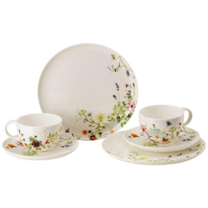 Rosenthal Kaffeeservice Brillance Grand Air, Mehrfarbig, Keramik, 6-teilig, Floral, 300 ml,300 ml, Essen & Trinken, Geschirr, Geschirr-Sets,