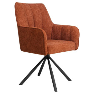 Carryhome Armlehnstuhl, Orange, Metall, Textil, konisch, Rundrohr, 58x91x65 cm, Sitzfläche 360° drehbar, Esszimmer, Stühle, Esszimmerstühle,