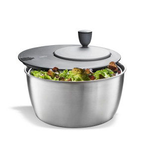 Gefu Salatschleuder Rotare, Grau, Schwarz, Metall, 3 L, 17.9 cm, Kochen, Küchenhelfer, Salatschleuder