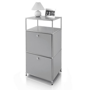 Floordirekt Regal Concept Epure Mk-120, Grau, Metall, 50x100x40 cm, stehend, Wohnzimmer, Regale, Bücherregale