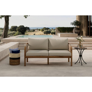 Ambia Garden Gartenbank, Beige, Akazie, Holz, Akazie, massiv, 1-Sitzer, 152x69x79.5 cm, FSC 100%, mit Rückenlehne, Gartenmöbel, Gartenbänke