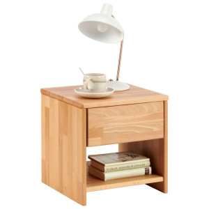 P & B Nachtschrank, Holz, Kernbuche, massiv, 1 Schublade(n) Schubladen, 40x40x40 cm, Holzmöbel, Holztische, Nachttische Holz